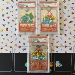1996 Pokemon Bandai Carddass Bulbasaur Ivysaur Venusaur Red PSA Read Description - Image 2