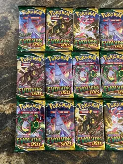 Pokemon Evolving Skies Booster Pack Factory Sealed X12 1/3 Booster Box Quantity - Image 3