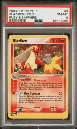 2003 POKEMON EX RUBY & SAPPHIRE #3 BLAZIKEN-HOLO PSA 8 - Image 1