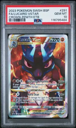 Lucario Vstar 291 PSA 10 Gem Mint - Black Star Promo - Pokemon - Image 1