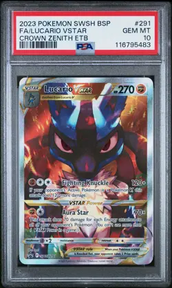Lucario Vstar 291 PSA 10 Gem Mint - Black Star Promo - Pokemon - Image 1