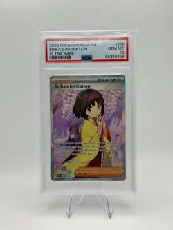 2023 Pokemon Mew En-151 #196 Erika's Invitation Ultra Rare PSA 10 Gem Mint - Image 1