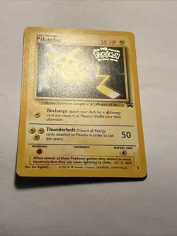 1999 Pokemon The First Movie PIKACHU #4 Black Star Promo Card WB Vintage WOTC LP - Image 4