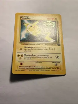 1999 Pokemon The First Movie PIKACHU #4 Black Star Promo Card WB Vintage WOTC LP - Image 5
