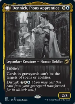 Dennick, Pious Apprentice / Dennick, Pious Apparition -Foil Light Play MTG - Image 1