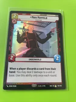 Star Wars Unlimited Shadows Of The Galaxy Rare Card Migs Mayfeld Foil - Image 1
