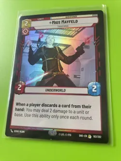 Star Wars Unlimited Shadows Of The Galaxy Rare Card Migs Mayfeld Foil - Image 2