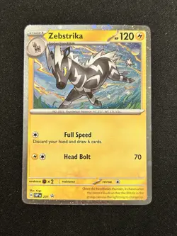 Pokemon TCG - Destined Rivals - Zebstrika SVP201 Promo Card - Cosmo Holo - NM - Image 1