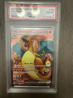 Pokemon TCG Charizard EX Holo Ultra Rare Card 183/165 Scarlet & Violet 151 PSA8 - Image 1