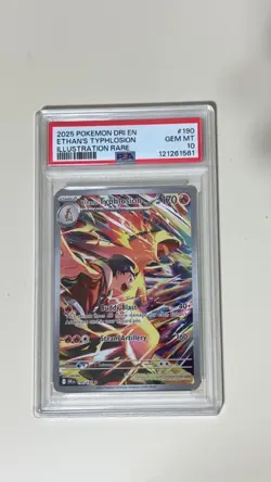 PSA 10 GEM MINT Ethan's Typhlosion 190/182 ILLUSTRATION RARE 2025 Pokemon Card - Image 1