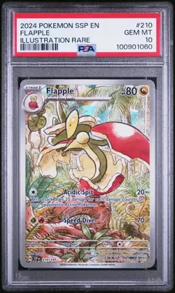 2024 Pokemon Surging Sparks #210 Flapple Illustration Rare PSA 10 Card GEM MINT! - Image 1