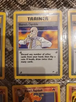 Pokemon Gym Heroes/Gym Challenge Blaine Themed 9 Card Lot - - Holo Trainer - Image 3