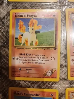 Pokemon Gym Heroes/Gym Challenge Blaine Themed 9 Card Lot - - Holo Trainer - Image 5