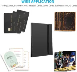 360 Card Pocket Binder with Elastic 9 Pocket Trading Cards Album Folder, Black - Image 5