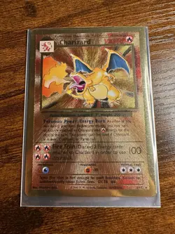 Pokemon TCG Charizard Gold Metal Card Collectible - Image 1