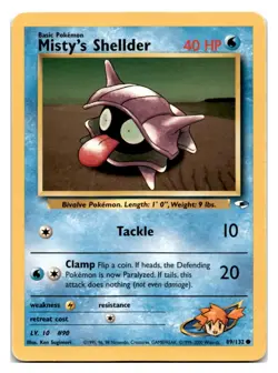 Misty's Shellder 89/132 - Gym Heroes - Common - Pokemon Card TCG - Image 1