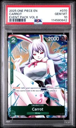 Carrot P-070 Event Pack Vol 6 ONE PIECE Card Game English PSA 10 Pop 2! - Image 1