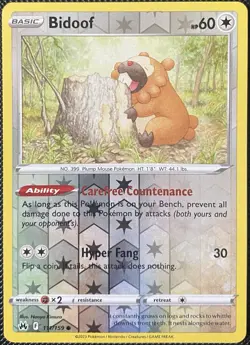 Bidoof 111/159 Crown Zenith Reverse Holo - Pokemon Card - Image 1