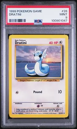 1999 Pokemon Game #26 Dratini PSA 9 Card MINT! Trusted Seller Free Ship Base Set - Image 1