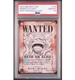 PSA10 ONE PIECE Card Luffy Wanted Emperors in the new world OP09-119 japanese - Image 1