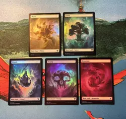 FOIL Full Art Land Set - Theros Beyond Death Land Set (5 Card Set) MTG Magic - Image 1