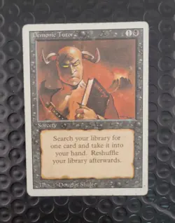 Mtg Demonic Tutor Revised HP Vintage Magic The Gathering Card - Image 1