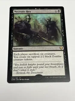 Mtg Misprint Missing Stamp Error Necrotic Hex Commander Legends Black Sorcery - Image 1