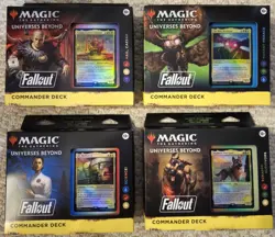 Magic: The Gathering - Fallout COMMANDER DECK DISPLAY CASE Set of 4 - SEALED! - Image 1
