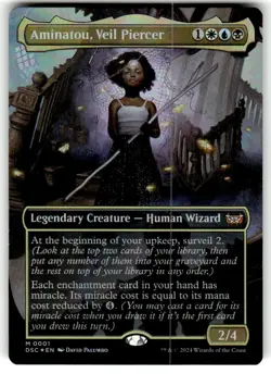 Aminatou, Veil Piercer (Borderless) Commander Duskmourn House of Horror Foil MTG - Image 1