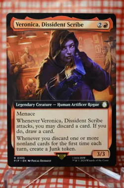 Veronica, Dissident Scribe Extended Art - PIP 0395 - NM - MTG Magic - Image 1