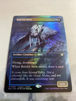 Baleful Strix (Borderless FOIL) [Bloomburrow Commander] NM - Image 2