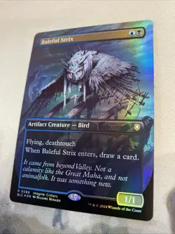 Baleful Strix (Borderless FOIL) [Bloomburrow Commander] NM - Image 4