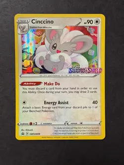 Cinccino - Pokemon Card - SWSH009 - Black Star Promo - Prelease Holo - LP/NM - Image 1