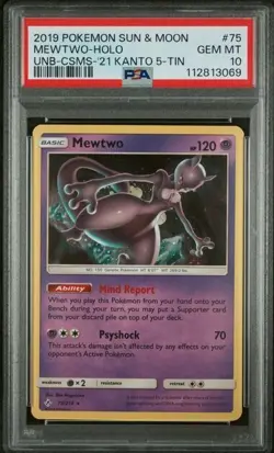 PSA 10 - Mewtwo 75/214 (Costco Kanto 5 Tin) Cosmos Holo Promo Pokemon Card #75 - Image 1