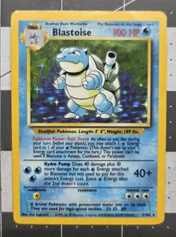 Pokemon TCG Blastoise Holo Rare Card 2/102 Base Set 1999 **SEE PHOTOS** - Image 1
