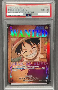 PSA 10 Monkey D Luffy One Piece Card ST01-012 SR OP03 Wanted Alt Art Japanese - Image 1