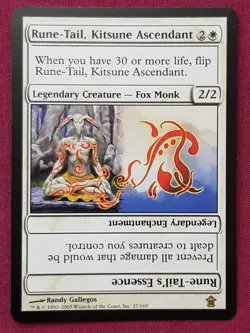 Magic The Gathering SAVIORS OF KAMIGAWA RUNE-TAIL KITSUNE ASCENDANT card MTG - Image 1