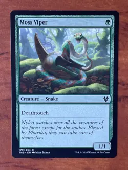 Moss Viper MTG Magic the Gathering Card LP Lightly Played THB - Image 1
