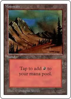 1x Mountain (C - Orange) Heavy Play, English 2nd Edition Unlimited MTG Magic - Image 1