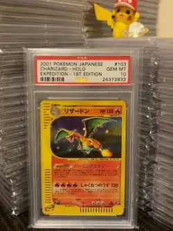 2001 Pokemon card Japanese Charizard-Holo Expedition 1st Edition Limited PSA10 - Image 1