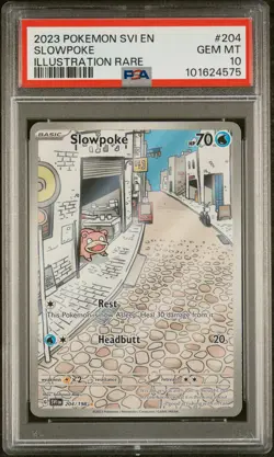 2023 POKEMON SVI EN-SCARLET & VIOLET ILLUSTRATION RARE #204 SLOWPOKE PSA 10 - Image 1