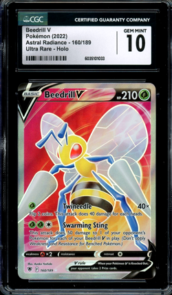 CGC 10 Gem Mint Beedrill V Ultra Rare SWSH Astral Radiance 160/189 Pokemon - Image 1