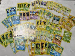 Pokemon Base Set Unlimited Common Uncommon 85 Card Lot Heavy Played - Damaged - Image 1