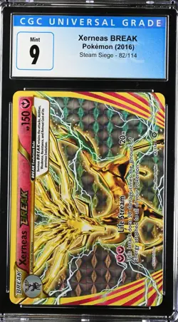 2016 Pokemon XY Steam Siege Xerneas BREAK 82/114 Ultra Rare Holo CGC 9 - Image 1