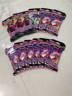 12x Pokemon TCG Sword & Shield Fusion Strike SLEEVED booster packs sealed - Image 1