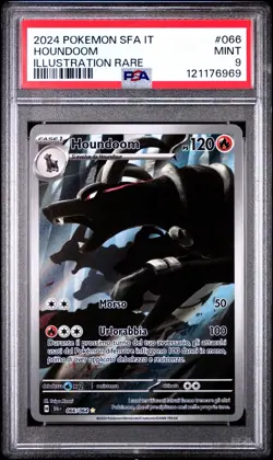 Pokemon TCG Houndoom IR 066 ITALIAN Shrouded Fable Illustration Rare Holo PSA 9 - Image 1