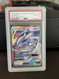 2018 Pokemon Sun & Moon Lugia GX Lost Thunder PSA 10 Gem Mint - Image 1