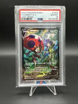 PSA 10 Gem Mint 2022 Pokemon SWSH FA/Orbeetle V #TG12 Lost Origin - Image 1