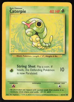 1999 Pokemon Game Base Set #045/102 Caterpie Common - Image 1