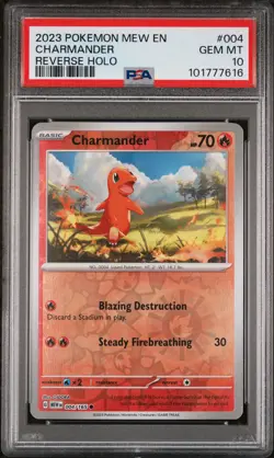 PSA 10 - 2023 POKEMON MEW EN-151 004 CHARMANDER | REVERSE HOLO - Image 1